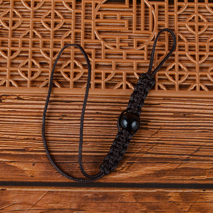 黑色手工编织茶壶绳高档绑壶盖的绳子紫砂壶盖保护绳高端壶绳防摔