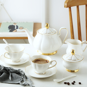 雅思婷•高档咖啡杯金边骨瓷茶壶茶杯英式高端杯蝶精致下午茶茶具