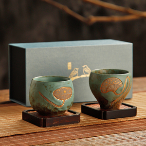 陶瓷主人杯茶杯建盏大茶碗个人专用泡茶品茗杯一对礼盒装功夫茶具
