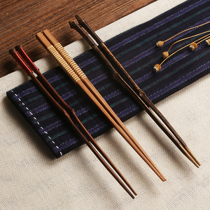 天然无漆原竹筷子 创意中式家用实木环保 高档日式精致复古夹茶叶