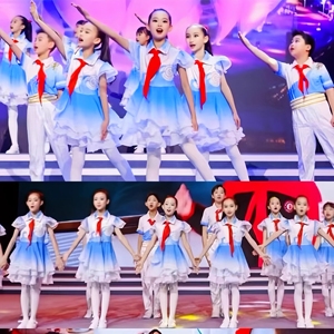 六一儿童诗歌朗诵演出服中小学生大合唱团少年中国梦红领巾表演服