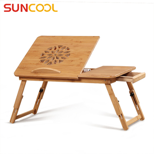 阳光谷 床上笔记本电脑桌 创意折叠楠竹小书桌 大学生简易懒人桌