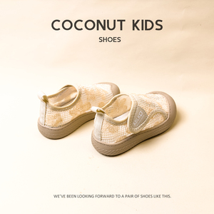 夏季网面女童鞋镂空透气小白鞋幼儿园室内软底防滑鞋儿童网鞋凉鞋