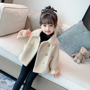 女童呢子外套韩版小女孩秋冬洋气时髦风衣时髦儿童2022年新款冬装