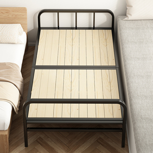 折叠床单人床家用成人午休床办公室午睡床出租屋双人1.5米实木床