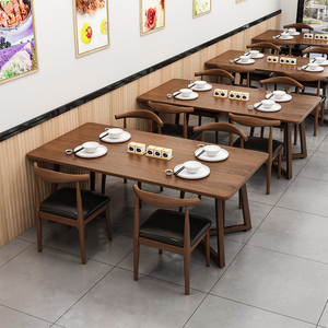 餐桌餐饮商用桌子长方形小公寓出租房小吃店快餐店食堂餐馆桌椅