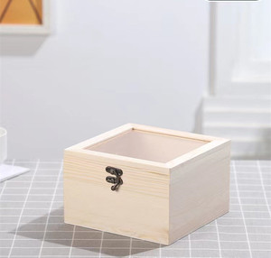 永生花盒木质收纳盒鲜花伴手礼木盒精美礼品包装盒玻璃盖木皂盒首