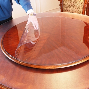 圆桌桌布实木家用家具塑料防水鞋柜圆形1.3米软玻璃桌面保护膜pvc