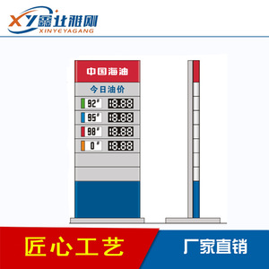 中国海油加油站可移动价格牌 LED电子油价牌广告立柱灯箱精神堡垒