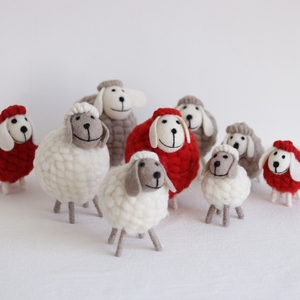 【梦田良品】zakka手工出口节日圣诞可爱羊毛毡小羊家居摆件/礼品