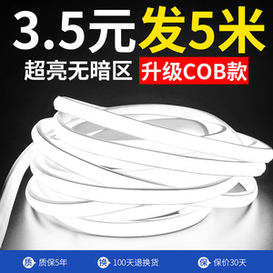 灯带led灯条客厅户外超亮防水跑马氛围摆摊室外亮化白光220v家用