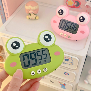可爱青蛙计时器儿童学习专用自律小闹钟厨房烘培倒计时提醒器秒表