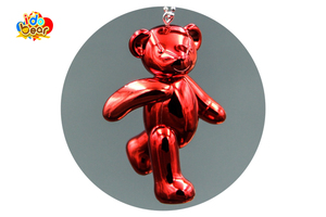 新款包邮小熊钥匙链创意卡通可爱塑料泰迪熊挂件男女生日礼物红色