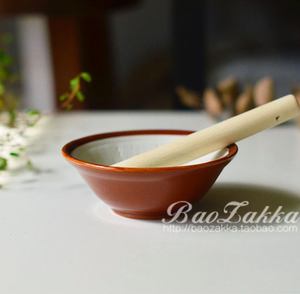 火锅神器陶瓷有嘴研磨碗辅食面膜中药磨粉碗调料碗研磨器勺子碗