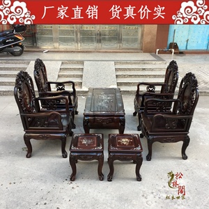 红木老料老挝大红酸枝沙发交趾黄檀明式古典实木沙发客厅组合家具
