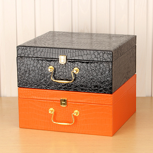 30*28*13高档箱包包装盒 鳄鱼纹PU礼品盒 木质中纤板皮包手提礼盒