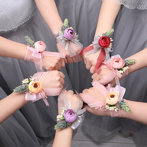伴娘手腕花新娘结婚姐妹团手花婚礼森系韩式唯美很仙手环婚庆用品