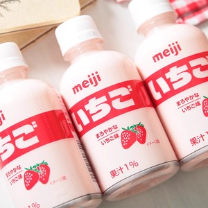 6瓶装meiji明治草莓甜牛奶香蕉白桃乌龙儿童早餐含牛乳饮料220ml