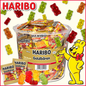 德国进口HARIBO哈瑞宝迷你金熊软糖桶装 果汁QQ糖熊仔小熊橡皮糖
