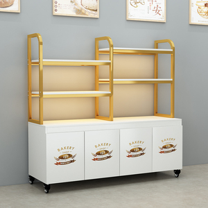 华美面包柜展示柜糕点零食货架饼干边柜烘焙蛋糕店干点中岛面包架