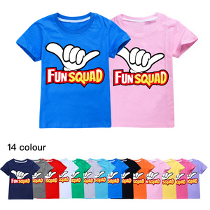 Fun Squad夏季短袖T恤男女孩游戏卡通动漫周边纯棉圆领上衣童装薄