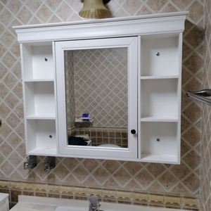 美式实木浴室镜柜卫生间镜子收纳一体柜洗手台单独储物镜柜挂墙式