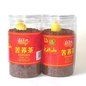 买2送1 红荞地黑苦荞胚芽茶罐装500g 四川大凉山 荞麦茶 清香型