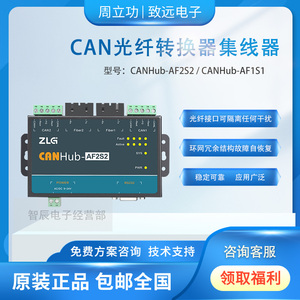 周立功ZLG智能CAN光纤转换器集线器系列CANHub-AF1S1/2S2通讯模块