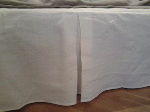 微馨亚麻床裙罩裙式防滑床群罩床套罩床单防滑固定系带单件1.8m床