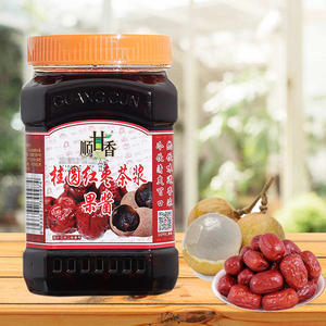 广村桂圆红枣茶浆 1kg/瓶 果肉饮料茶酱 包邮 奶茶原料