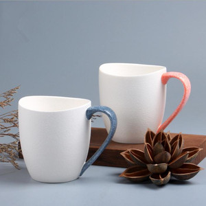厂家直销创意日式陶瓷雪花釉漱口杯餐具咖啡杯纯色有手柄爱思家