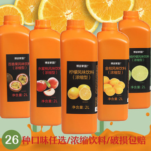博多家园 风味饮料浓缩型2L 博多柠檬金桔芒果果汁多种口味可选