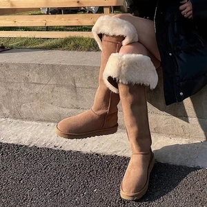 『芭兰贝』雪地靴女2023新款冬季保暖高筒棉靴皮毛一体厚绒长筒靴