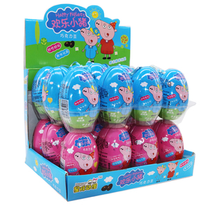 欢乐小猪玩具蛋巧克力豆趣味奇趣玩具蛋创意儿童零食糖果