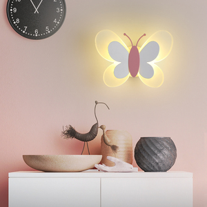 创意LED儿童房壁灯卡通个性蝴蝶壁灯墙灯男女卧室床头灯装饰灯具