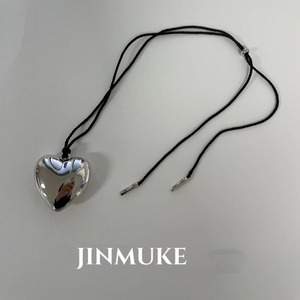 JINMUKE韩国进口大爱心可调节博主网红同款抽绳项链