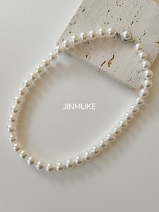 JINMUKE韩国进口东大门珍珠串珠单层网红气质款项链劲链新品2022
