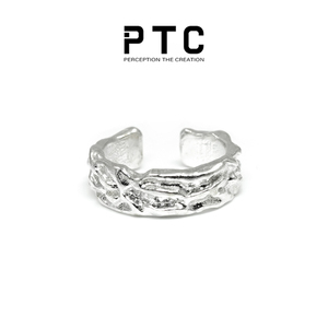 PTC925纯银耳夹简约冷淡风小众肌理设计无洞耳骨夹男女高级感耳环