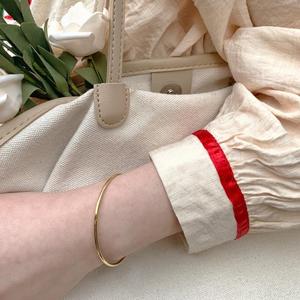 耐看！百搭钛钢不褪色日常细款线素圈手镯气质基础经典手链女手环