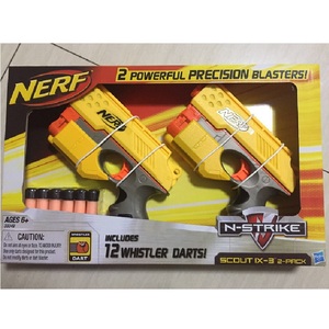 孩之宝NERF热火精英系列 软弹枪 nerf橙机 双枪套装 户外亲子玩具