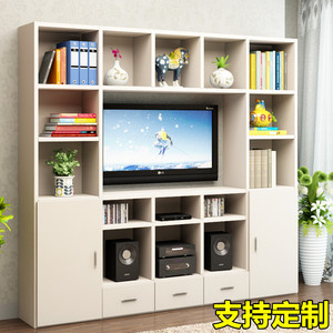 新款电视背景墙柜小户型客厅组合书柜多功能影视墙柜定做大电视柜