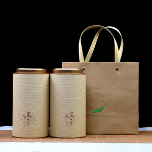通用茶叶罐纸罐包装盒一斤半斤装红茶绿茶密封礼盒圆筒茶空盒定制