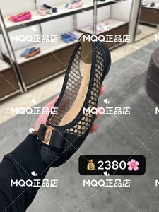 4.28日折扣村代购FERRAGAMO/菲拉格慕圆头蝴蝶结网格镂空平底鞋