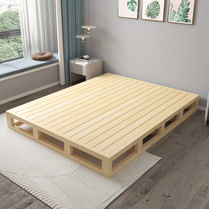 北欧床板实木榻榻米床架矮床出租屋床硬板床地台床排骨架床架实木