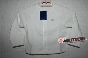 全新日本童装品牌mikihouse男童90cm日系刺绣白色开衬衫外套薄款