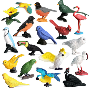 仿真鸟类动物模型实心飞禽迷你火烈鸟鹦鹉巨嘴鸟桌面摆件儿童玩具