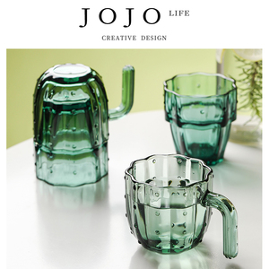 JOJO'S L. PD·Cactus·杯具玻璃杯家用叠叠杯子绿色水杯 |仙人掌