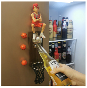 网红篮球壁挂式啤酒起子软磁铁冰箱贴开瓶器磁贴启瓶器瓶起子