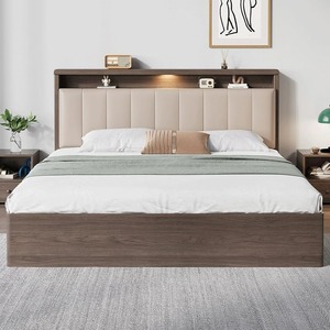 床实木床现代简约1.5米储物床家用主卧1.8双人床出租屋用单人床架