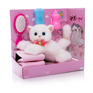韩版会叫发生猫咪毛绒玩具可爱小白猫玩偶布娃娃儿童生日礼物女孩